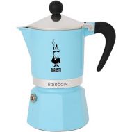Bialetti - Rainbow: Stovetop Espresso Maker, Moka Pot 6 Cups (8.4 Oz - 250 Ml), Aluminium, Light blue