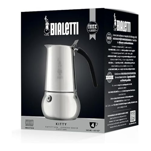  Bialetti CD Cafetiere Kitty 4tz, Steel, Silver