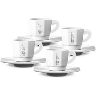 Bialetti Espresso Cups & Saucers, Set of 4, White