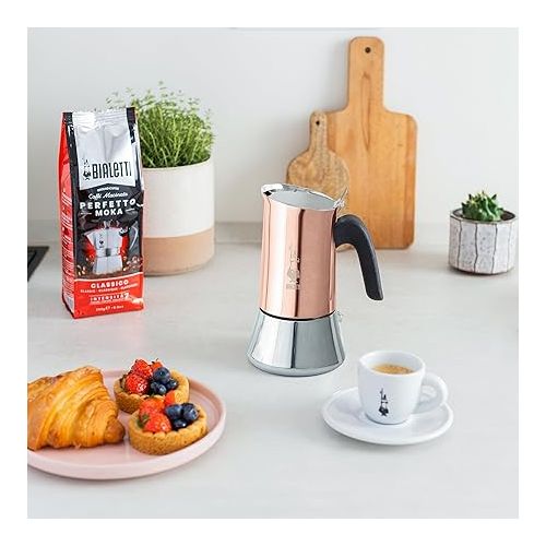  Bialetti - New Venus Induction, Stovetop Coffee Maker, Suitable for all Types of Hobs, 18/10 Steel, 4 Cups (5.7 Oz), Aluminum, Copper,Silver