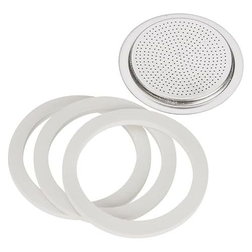  Bialetti Moka Express 6 Cup Replacement Filter and 3 Gaskets , White