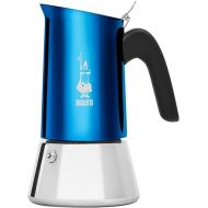 Bialetti New Venus Coffee Machine 6 Cups Anti-Burn Handle Not Induction 6 Cups (235 ml) Stainless Steel Blue
