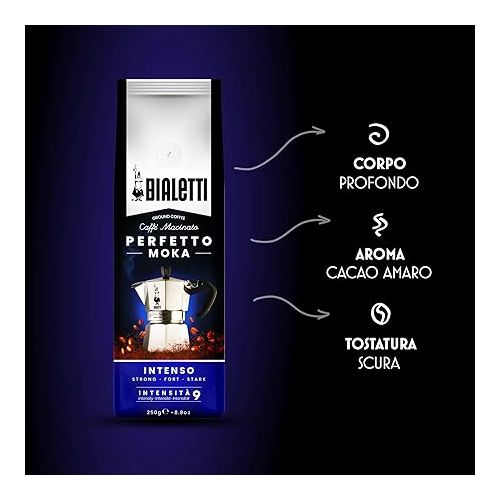  Bialetti Perfetto Moka Cafe Moulu Intenso (Strong) Dark Roast 250 g