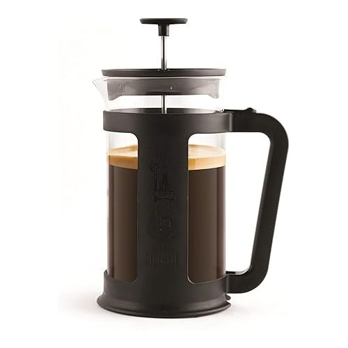  Bialetti Coffee Press Smart, French Press for coffee or tea, borosilicate glass container, dishwasher safe, 1 L - 34 Oz (8-cup), Black