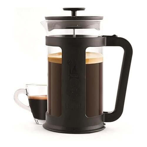  Bialetti Coffee Press Smart, French Press for coffee or tea, borosilicate glass container, dishwasher safe, 1 L - 34 Oz (8-cup), Black