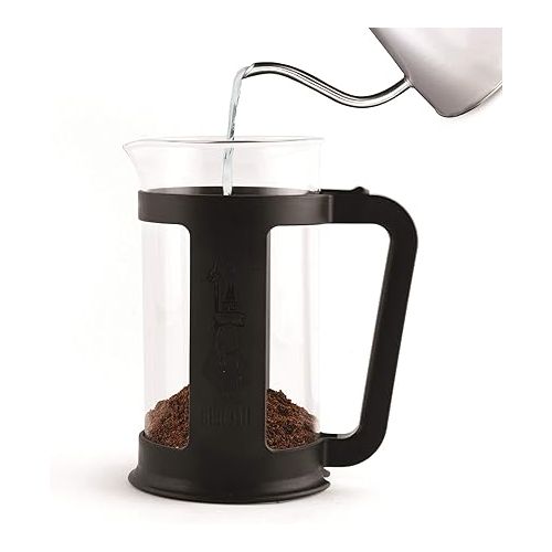  Bialetti Coffee Press Smart, French Press for coffee or tea, borosilicate glass container, dishwasher safe, 1 L - 34 Oz (8-cup), Black