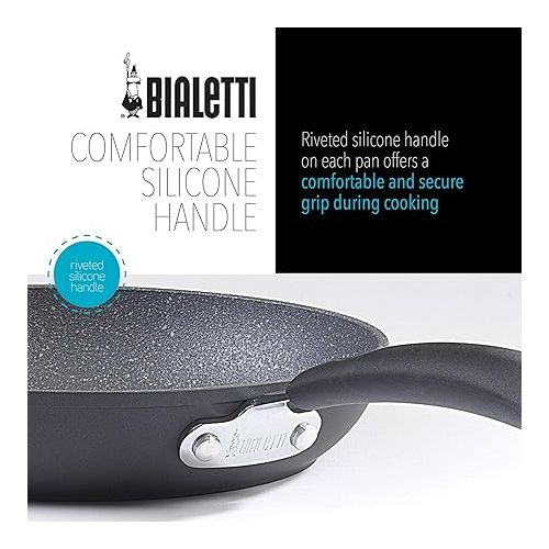  Bialetti Impact Non-Stick Cookware, 12 in. Saute Pan, Gray