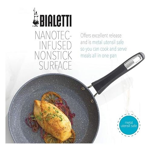  Bialetti Impact Non-Stick Cookware, 12 in. Saute Pan, Gray