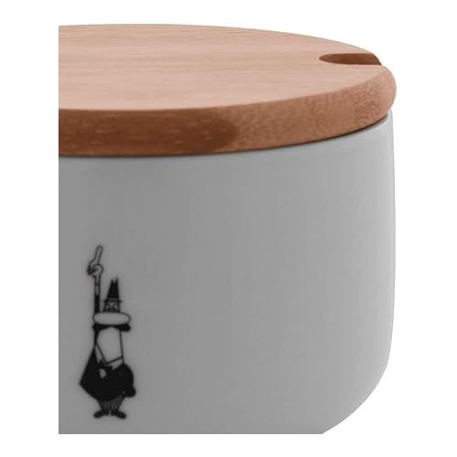  Bialetti Y0TZ102 Sugar Bowl with Bamboo Lid, Porcelain