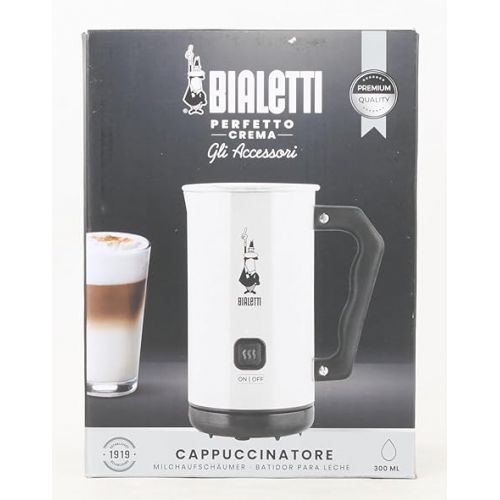  Bialetti - Electric milk frother 150ml cappuccino or 300ml hot milk white