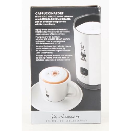  Bialetti - Electric milk frother 150ml cappuccino or 300ml hot milk white