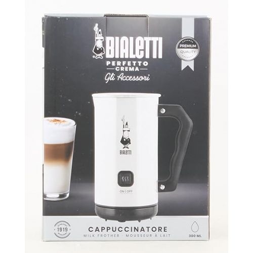 Bialetti - Electric milk frother 150ml cappuccino or 300ml hot milk white