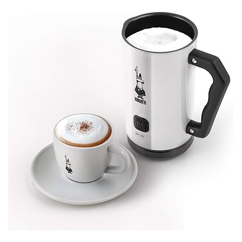  Bialetti - Electric milk frother 150ml cappuccino or 300ml hot milk white