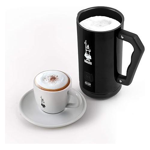 Bialetti 4433 x Milk Frother Electric Milk Frother 150ml Cappuccino or 300ml Hot Milk Black Aluminium 1 Litre