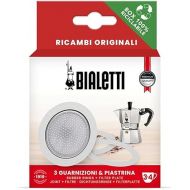 Bialetti Spare Parts, Includes 3 Gaskets and 1 Plate, Compatible with Moka Express, Fiammetta, Break, Happy, Dama, Moka Melody, Alpina, Moka Timer and Rainbow (3/4 Cups)