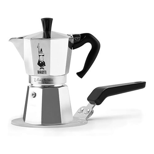  Bialetti Moka Express 6-Cup Stovetop Espresso Maker and Induction Plate