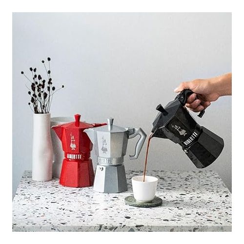  Bialetti Mocha Exclusive Silver 6 Cup Open Fire (Coffee Maker, Espresso Maker, Makinetta)