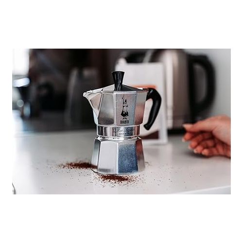  Bialetti Express Moka Pot, 6 -Cup & Coffee, Aluminum Silver