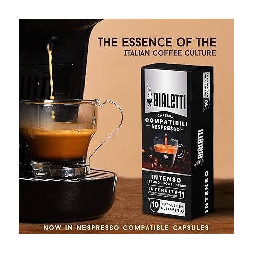  Bialetti Aluminum Nespresso Compatible Capsules - 100 count INTENSO Espresso Pods compatible with Nespresso Machines