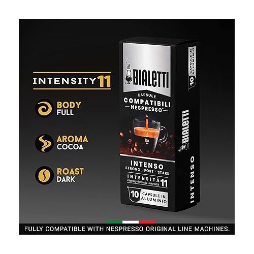  Bialetti Aluminum Nespresso Compatible Capsules - 100 count INTENSO Espresso Pods compatible with Nespresso Machines