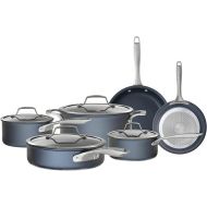 Bialetti Fry Pan, 10-Piece Sapphire Cookware Set, Gray