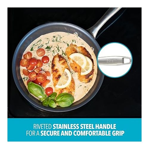  Bialetti Fry Pan, 10-Piece Sapphire Cookware Set, Gray