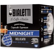 Bialetti Midnight Espresso Capsules, Delicate Taste -50% Caffeine 32 Count