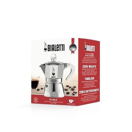  Bialetti Dama Pure Ice Coffee Maker, 1 Cup, Non-Induction, 1 Cup (68 ml), Aluminium