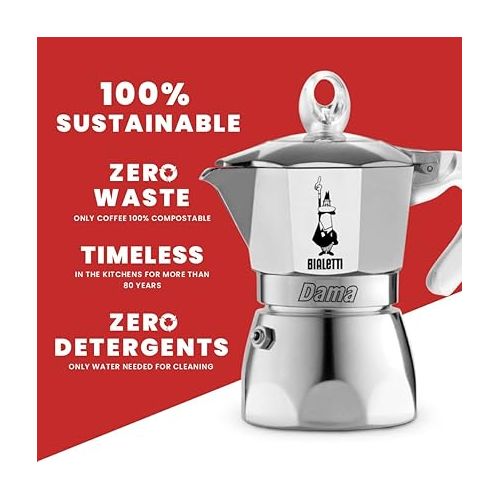  Bialetti Dama Pure Ice Coffee Maker, 1 Cup, Non-Induction, 1 Cup (68 ml), Aluminium