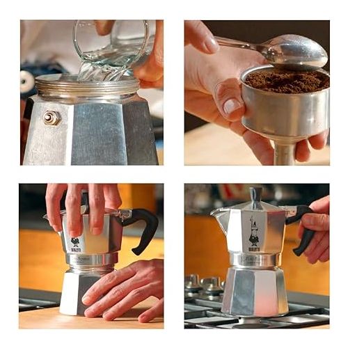  Bialetti - Moka Express: Iconic Stovetop Espresso Maker, Makes Real Italian Coffee, Moka Pot 9 Cups (14 Oz - 420 Ml), Aluminium, Silver