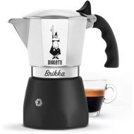 Bialetti - New Brikka, Moka Pot, the Only Stovetop Coffee Maker Capable of Producing a Crema-Rich Espresso, 2 Cups (3,4 Oz), Aluminum and Black