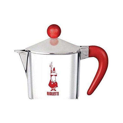  Bialetti, 06786, Moka Cafe 3 cup, Stove Top Espresso Maker, Red