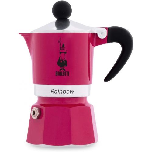  Bialetti 5011 EspressokocherRainbow fuer 1 Tasse in Aluminium, Fuchsia, 30 x 20 x 15 cm