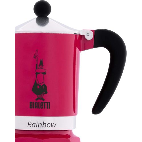  Bialetti 5011 EspressokocherRainbow fuer 1 Tasse in Aluminium, Fuchsia, 30 x 20 x 15 cm