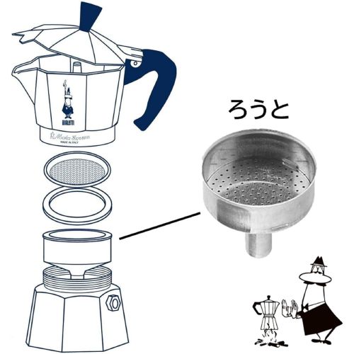  Bialetti 0800503 Blisterverpackung Trichter STD 6 Tassen Edelstahl 12 x 8 x 19 cm, rostfrei, 8 cm