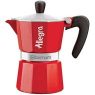 Bialetti 6014 Aeternum Espressokocher allegra 3 Tassen, rot