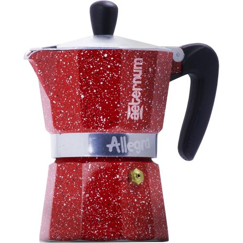  Bialetti Espressokocher 3 Tassen, Aluminium, rot, 20 cm