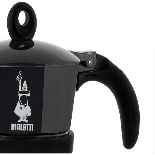  Bialetti Moka Induction Espressokocher, Edelstahl, schwarz, 30 x 20 x 15 cm