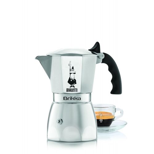  Bialetti 6184 Brikka Espressokocher 4 Tassen Aluminium silber