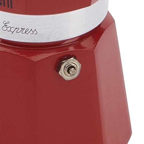  Bialetti Colors Espressokocher Moka Express fuer 6 Tasse in rot, Aluminium, 16.5 x 12.5 x 22 cm