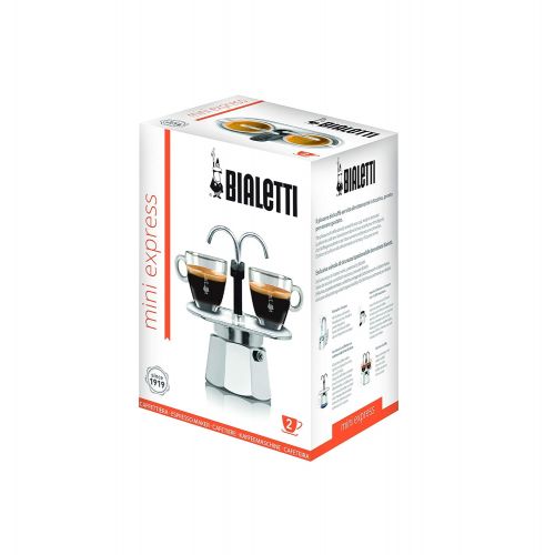 Bialetti 1284 Mini Express 2 Tassen Espressokocher Alu