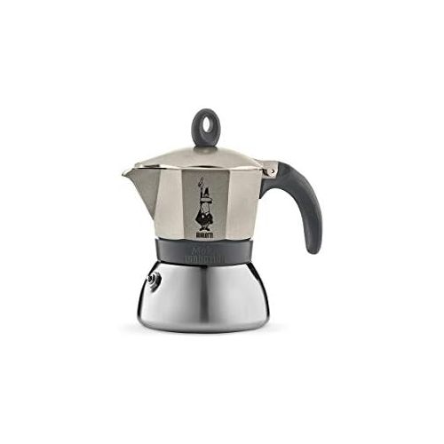  Bialetti 4823 Moka Induction Espressokocher, Edelstahl, 3 Cups, Light Gold (Champagne)