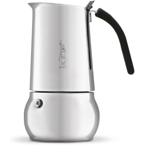  Bialetti Kitty 4 Tassen schwarz Espressokocher Edelstahl