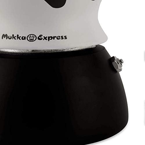  Bialetti Moka Mukka Express Espressokocher, Aluminium, schwarz/weiss, 21,3 x 17,5 x 13