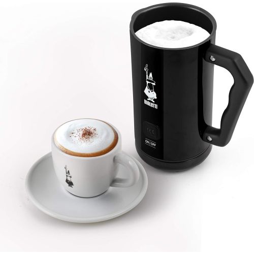  Besuchen Sie den Bialetti-Store Bialetti Milk Frother Elektrischer Milchaufschaumer fuer Cappuccino, Fassungsvermoegen 150 ml Cappuccino oder 300 ml warme Milch Schwarz