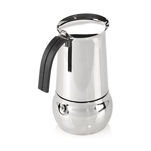  Bialetti Kitty Kaffeekocher mit Induktionboden, Edelstahl, Silber, 10 Tassen