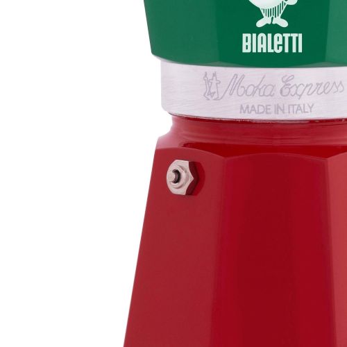  Bialetti 8006363018944 Espressokocher Aluminium Gruen, Rot, Weiss