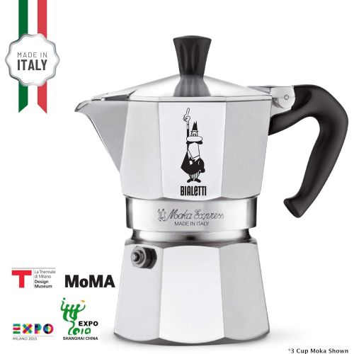  Bialetti 06857 Express Moka Pot, 1-Cup, Aluminum Silver