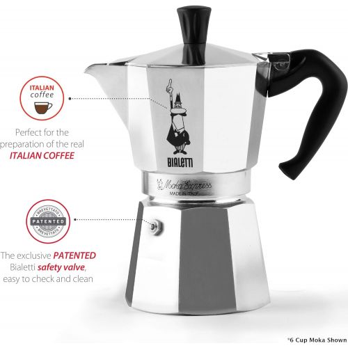  Bialetti 06857 Express Moka Pot, 1-Cup, Aluminum Silver