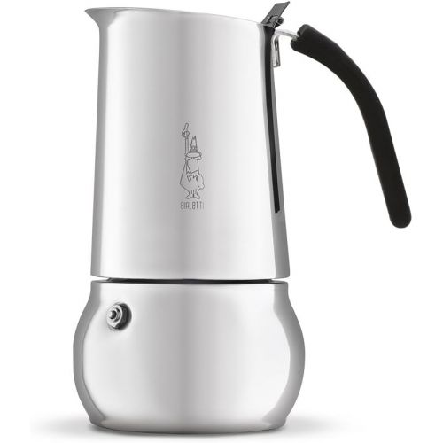  Bialetti 4883 Kitty 6 Tassen, Espressokocher Edelstahl, Rostfreier Stahl, Silber